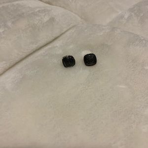 MEN’S STERLING BLACK PAVE DIAMOND EARRINGS